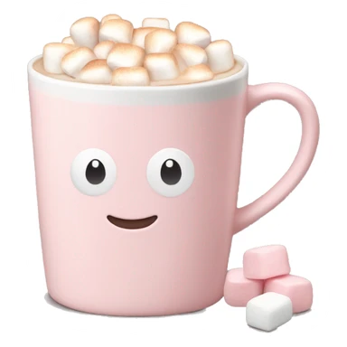 Light Pink mug of latte with marshmallows  sticker