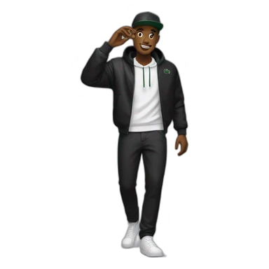 Guy using black lacoste in baile funk sticker