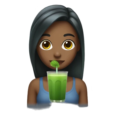 Girl with a green juice  sticker