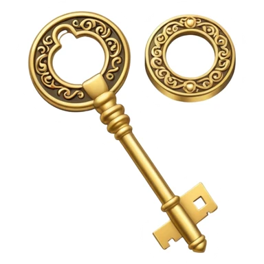 gold basic key sticker