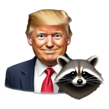 Trump with a racoon sticker