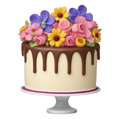 Anniversary Cake with flowers hears wine sticker