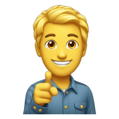 smart guy smiling and pointing is brain sticker
