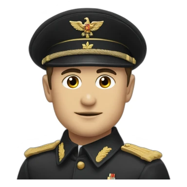 Vladimir Zelenskiy in black german military ww2 uniform sticker