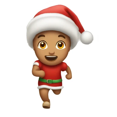 muñeco navideño corriendo sticker