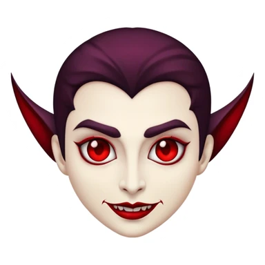 Cinematic Noble Vampire Portrait Emoji, Elegant and commanding, with a refined, pale visage framed by dark, velvet accents and a hint of crimson, exuding timeless seduction and dangerous allure, simplified yet exquisitely detailed, glowing with a soft nocturnal radiance and a subtle, mysterious outline that captures the regal spirit of an immortal lord of the night! sticker