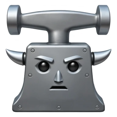 Anvil with a face sticker