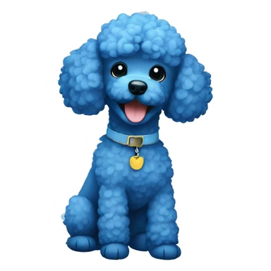 blue poodle smiling sticker