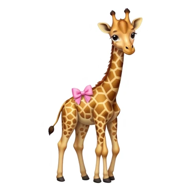 cute giraffe, full body, with pink bow sticker