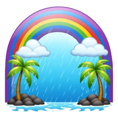 Tropical rainstorm with a rainbow  sticker