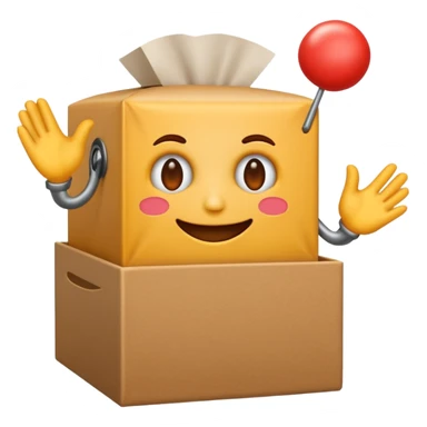 Create an emoji I DONT WANT IT TO BE A JACK IN THE BOX, imagine it is a round face with hands turning a jack in the box that isnt actually there sticker
