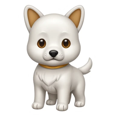 Un emoji de un perrito blanco no es de pelo largo sticker