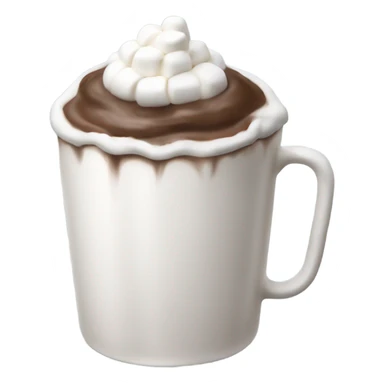 A cup of hot chocolate with marshmallows and whip cream on top sticker