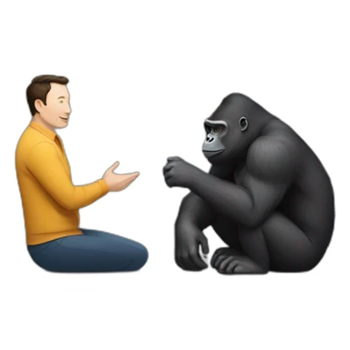 Gorilla and Elon musk meeting sticker