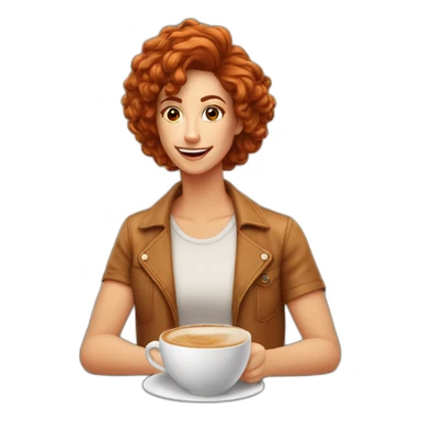 Ruiva de cabelo curto nadando no café sticker