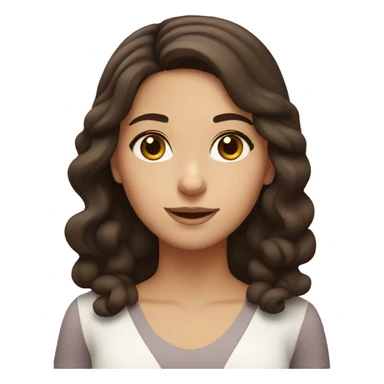 brunette jewish girl with brown eyes and rosy cheeks sticker