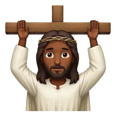 Dark skin christ Jesus hung on the cross sticker