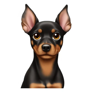 black brindle tan pinscher big ears christmas sticker