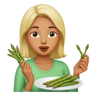 Donna che mangia asparagi  sticker