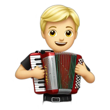 Blond boy playing diatonic accordion sticker