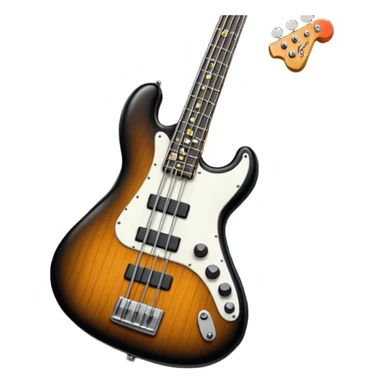 head of a electric bass guitar with 4 knobs sticker