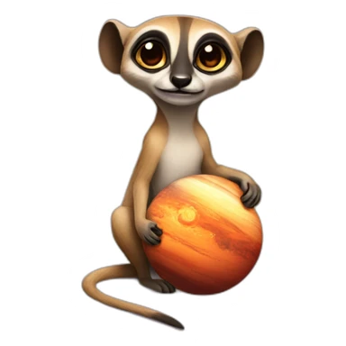 suricate with a planet sticker