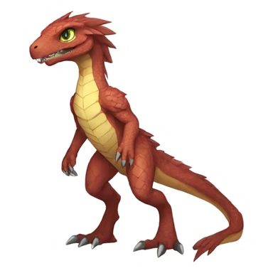 Anthro Sona Fakemon Reptilian Draco-Raptor Full Body sticker