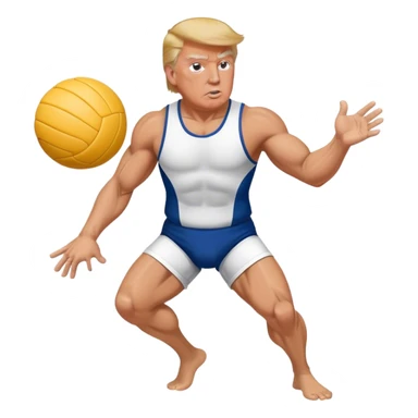 Trump playing volleyball sticker