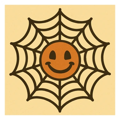 Create images of happy retro cob web. Use this image for inspiration. sticker