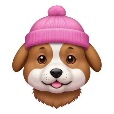 dog wearing a pink beanie sticker
