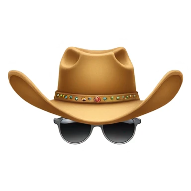 cowboy hat with sunglasses  sticker