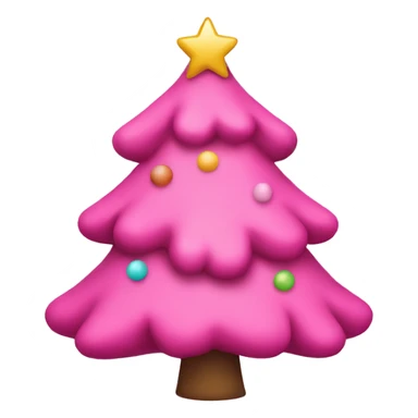 Pink Christmas tree sticker