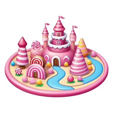 candy land pink landscape sticker