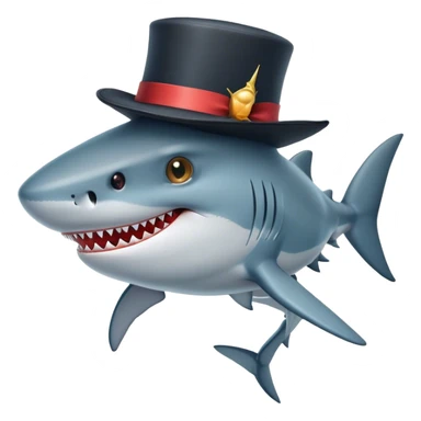 shark with tophat sticker