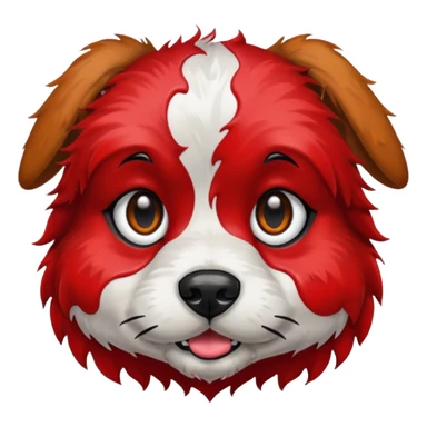 dog with very inked face and red hair sticker