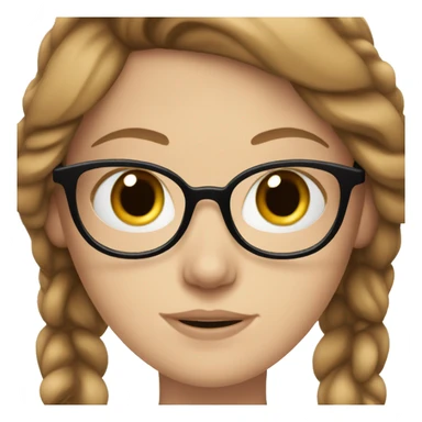 white girl with blue eyes, brown hair, glasses, long sleeves sticker