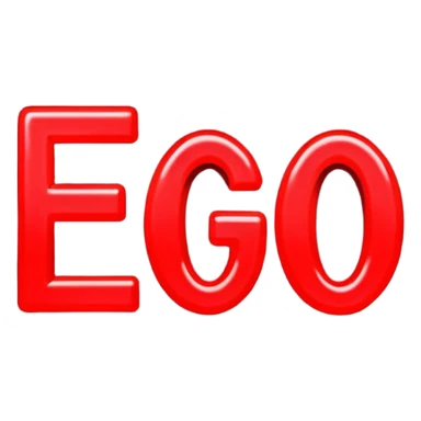 can you make me a red neon emoji out of the word "Ego" sticker