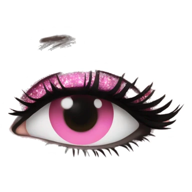 Pink eyeshadow with glitter sticker