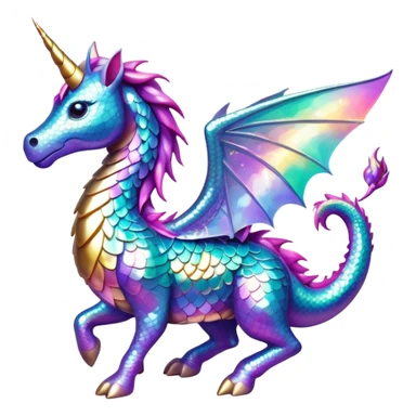 magical creature dragon or unicorn sticker