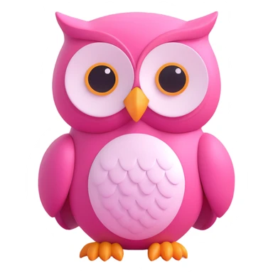 pink owl sticker