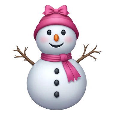 Red snowman with pink bow sticker