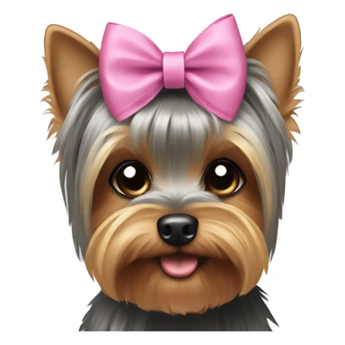 Grey yorkie with bow sticker