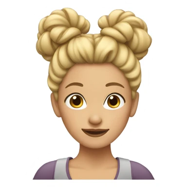 Blonde girl with bun sticker