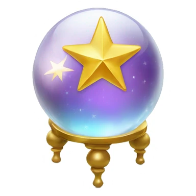 Crystal ball with a golden star sticker