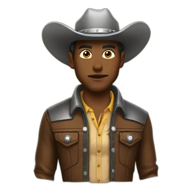 full Chromed skin cowboy sticker
