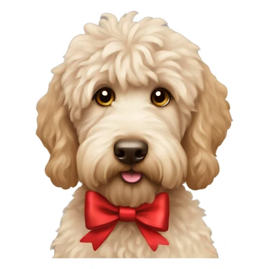 Labradoodle with xmasbow sticker