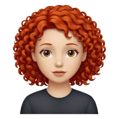 curly red hair sticker