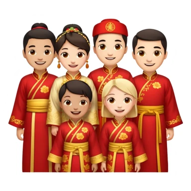 a bunch of friends emoji and they are chinese sticker