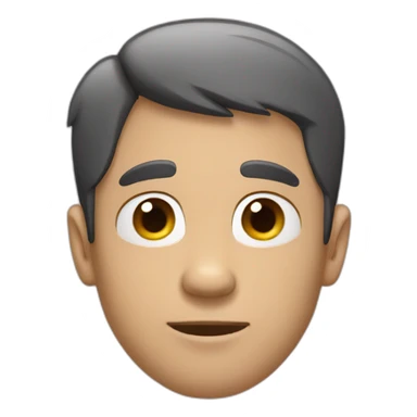 Man face, white, long black bear, short hair sticker