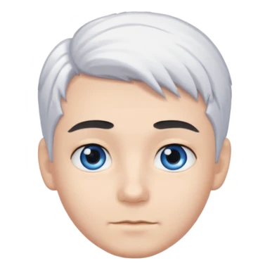 pure white hair,black eyebrows,cuteBoy,  sticker